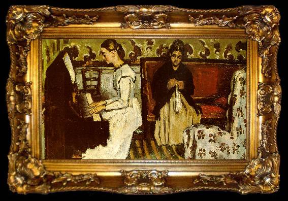 framed  Paul Cezanne Girl at the Piano, ta009-2